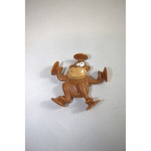 Vintage Monkey With Cymbals Toy Figurine Small Collectible Brown Plastic